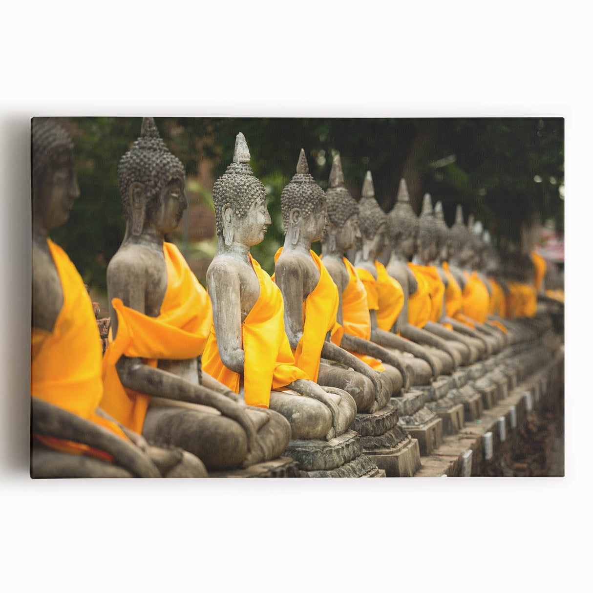 Black and white large art print of a Thai landscape on stretched canvas, suitable for kitchen wall art.