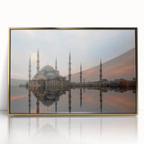 Large art print of a Turkish landscape in muted earth tones on a framed acrylic, ideal for modern art wall decor.