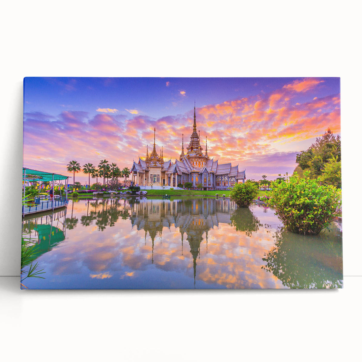 Black and white photograph of a Vietnamese landscape on stretched canvas, ideal for kitchen wall art.