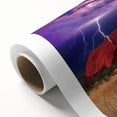 Art deco poster of Ayers Rock in muted earth tones on rolled canvas, ideal for nursery wall art.