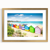 Textured abstract art print of Melbourne scenery in muted earth tones on a framed canvas, suited for bedroom decor.