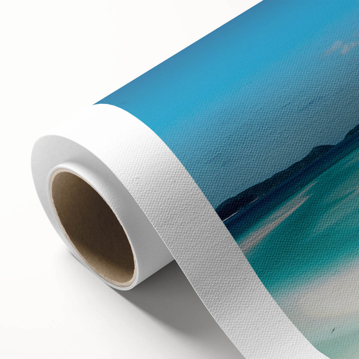 Art deco poster of Queensland scenery in soft pastel shades on rolled canvas, ideal for nursery wall art.