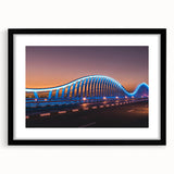 Abstract art print of Sydney scenery in vibrant colors on a large textured canvas, ideal for living room decor.