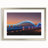 Extra large abstract art print of Sydney's skyline in muted gray and blue tones on a framed canvas.