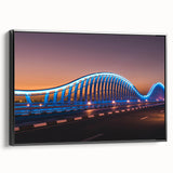 Black and white wall art of Sydney landscape on framed canvas, ideal for bedroom decor.