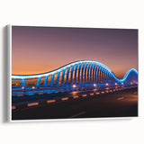 Vintage poster art of Sydney landscape in vibrant colors on a white framed canvas, ideal for living room decor.