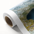 Art deco poster of Tasmania scenery in pastel colors on rolled canvas, suitable for nursery wall art.
