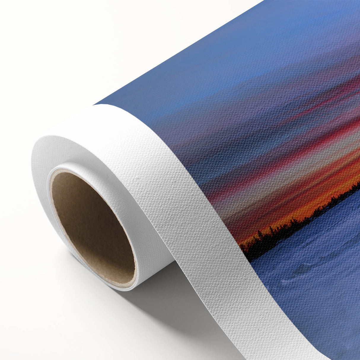 Art deco poster of Manitoba scenery in pastel hues on rolled canvas, ideal for nursery wall art.