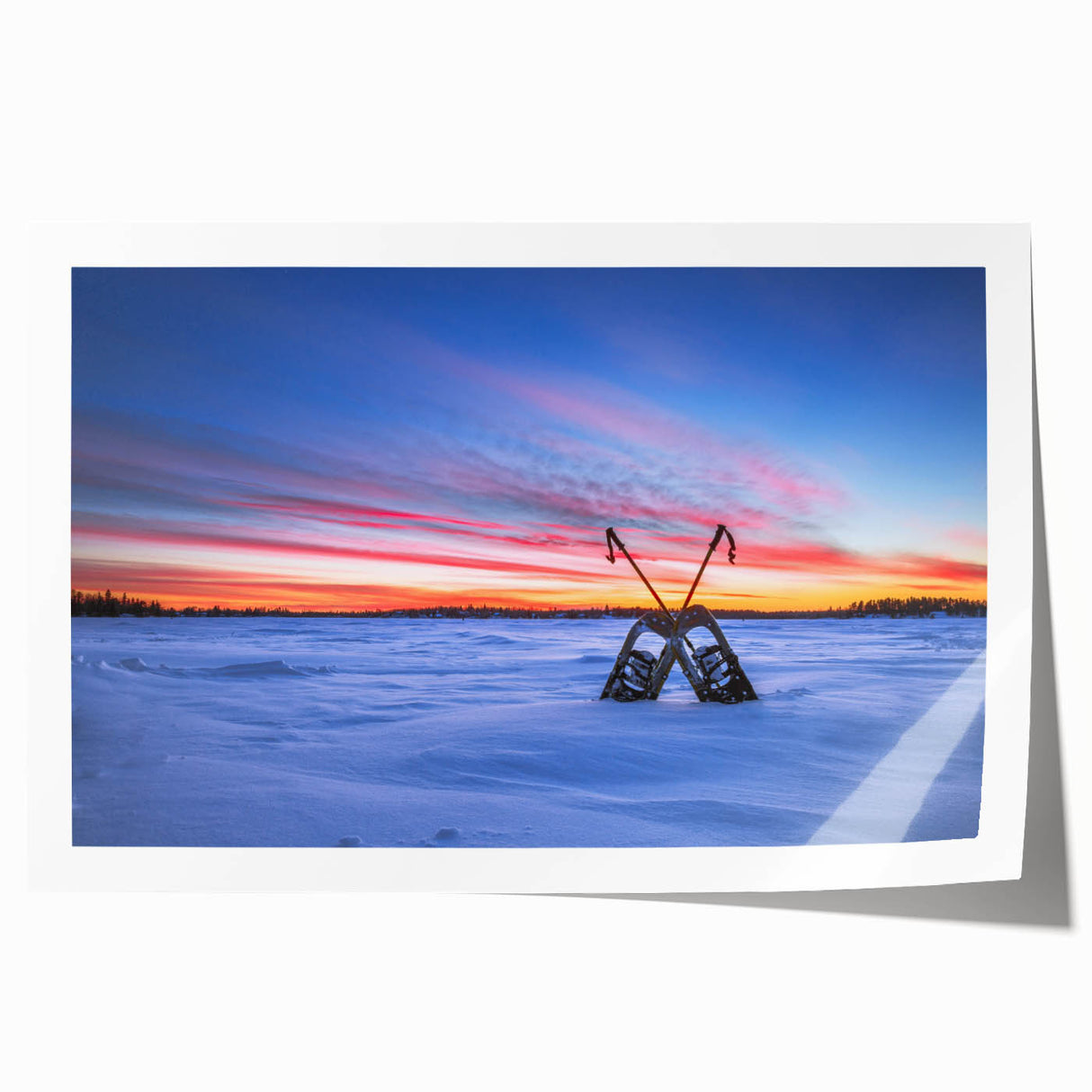 Rolled print of a serene Manitoba landscape, featuring muted earth tones, ideal for art wall dining room.