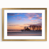 Extra large wall art featuring a textured abstract print of Ontario scenery in gold frame, ideal for living room decor.