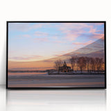 Large abstract wall art of Ontario scenery, in muted earth tones on framed acrylic, suitable for modern living room decor.