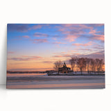 Black and white photograph of Ontario scenery on large stretched canvas, suitable as kitchen wall art or bedroom decor.