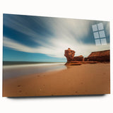 Acrylic print of a large abstract depiction of Prince Edward, Canada in serene blue and green hues.