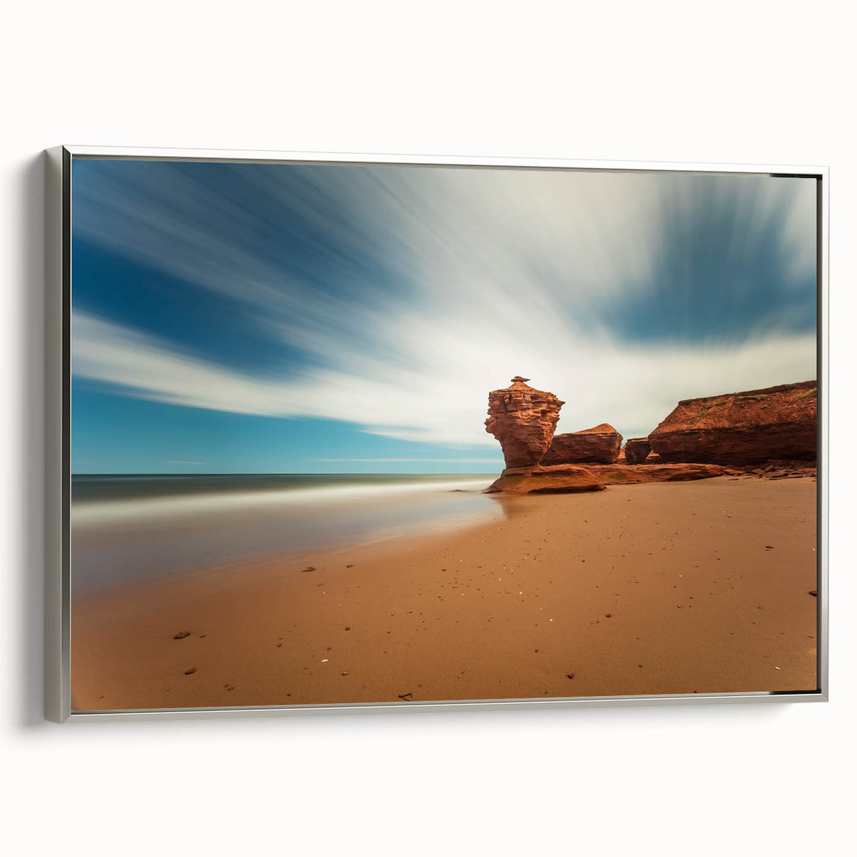 Landscape art painting of Prince Edward, Canada on a framed canvas.