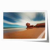 Rolled print of Prince Edward Island scenery with lush green fields under a blue sky, ideal for dining room wall art.