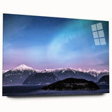 Large abstract wall art depicting the Yukon scenery in muted earth tones on acrylic glass.