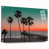 Acrylic print of a Caribbean scenery in vibrant blues and greens, ideal for bedroom or dining room decor.