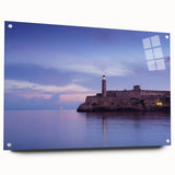 Acrylic print of a Caribbean Cuban landscape in vibrant colors, ideal for dining room decor.