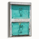 Framed canvas of a vintage Haitian landscape in muted earth tones, ideal for bedroom wall art.