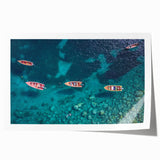 Extra large rolled print of a Caribbean Martinique scenery with vibrant ocean blue and lush green colors.