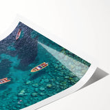 Extra large wall art featuring line art flowers in soft pastel hues, printed on rolled canvas.