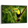 Black and white framed canvas featuring a vintage landscape of Central America, ideal for bedroom wall art.