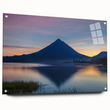 Acrylic print of a Costa Rican landscape with lush greenery and distant mountains, suitable for bedroom or dining room decor.