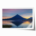 Central American landscape with vibrant green and blue tones on a rolled canvas, ideal for dining room wall art.