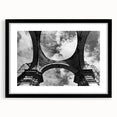 Extra large abstract art print of a colorful, textured Central American scenery on a black framed canvas.