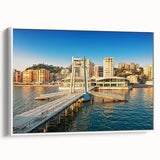 Vintage poster art of a scenic Albanian landscape on a framed canvas, featuring colorful art in extra large size.