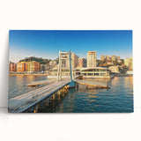 Large black and white photo of an Albanian landscape on stretched canvas, suitable for kitchen wall art.