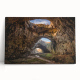 Large black and white canvas print of a Bulgarian landscape, ideal for kitchen wall art.