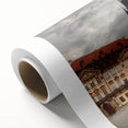 Art deco poster of Prague skyline in pastel shades on rolled canvas, ideal for nursery wall art.
