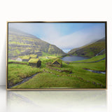 Art deco poster of a Denmark scenery in gold and black hues on acrylic, ideal for modern art wall decor.
