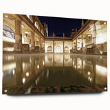 Acrylic print of a European cityscape in muted earth tones, ideal for bedroom or dining room decor.