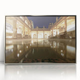 Framed acrylic print of a serene Bath, England landscape in soft pastel colors, suitable for modern nursery wall art.
