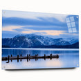Acrylic print of a Cumbria, England landscape with muted green and blue tones, ideal for dining room decor.