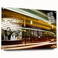 Acrylic print of Piccadilly, England scene in muted earth tones, suitable for bedroom or dining room decor.