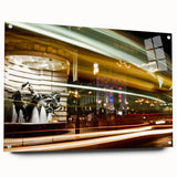 Acrylic print of Piccadilly, England scene in muted earth tones, suitable for bedroom or dining room decor.