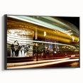 Black and white vintage poster art of Piccadilly, England on framed canvas, ideal for bedroom wall decor.