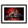 Extra large abstract art print of Tower Bridge in vibrant colors on textured canvas, ideal for living room decor.