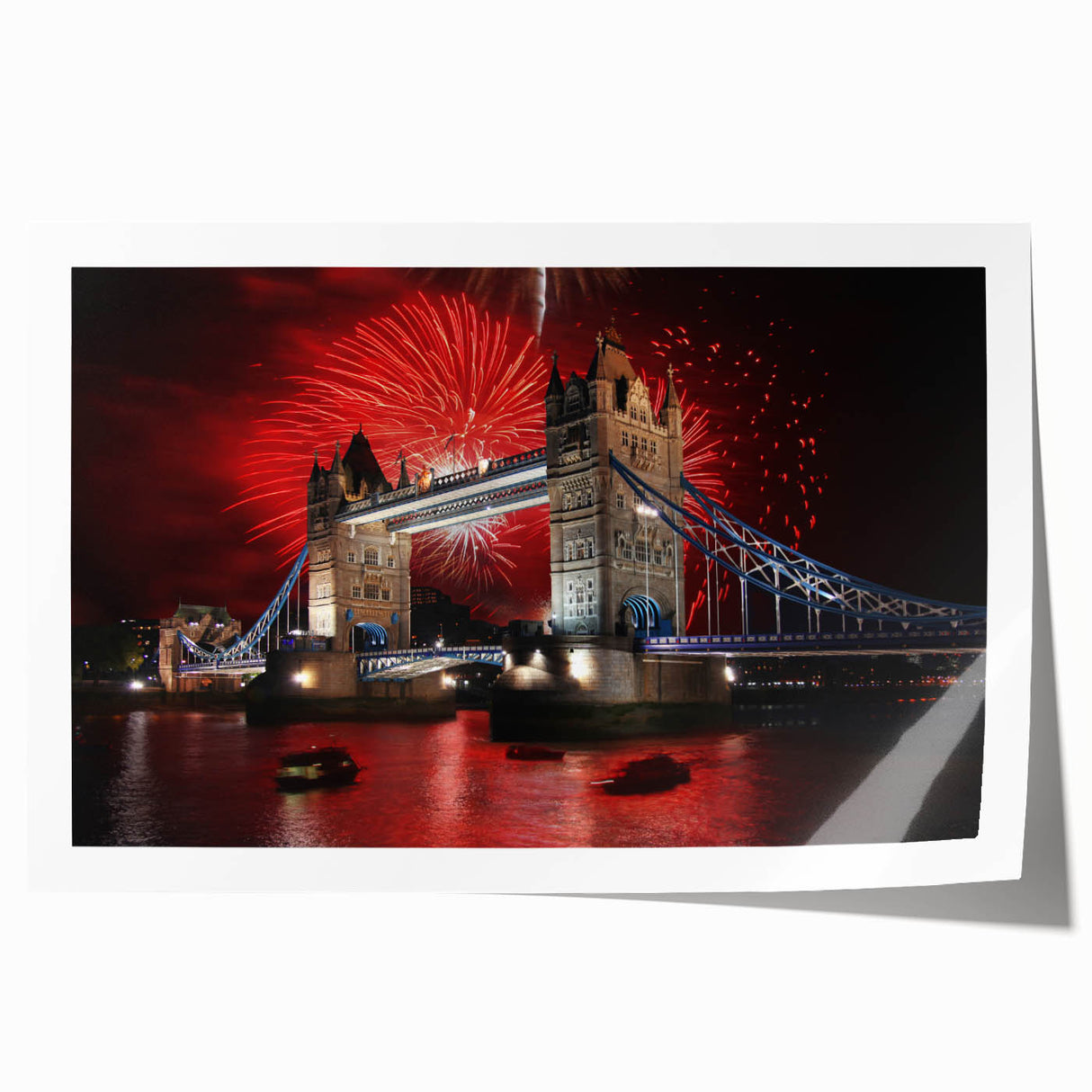 Extra large rolled print of Tower Bridge, London in muted gray tones, ideal for art wall dining room.