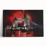 Black and white photograph of Tower Bridge on stretched canvas, ideal for kitchen wall art.