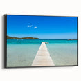 Black and white framed canvas of a vintage Corsican landscape, ideal for bedroom wall decor.