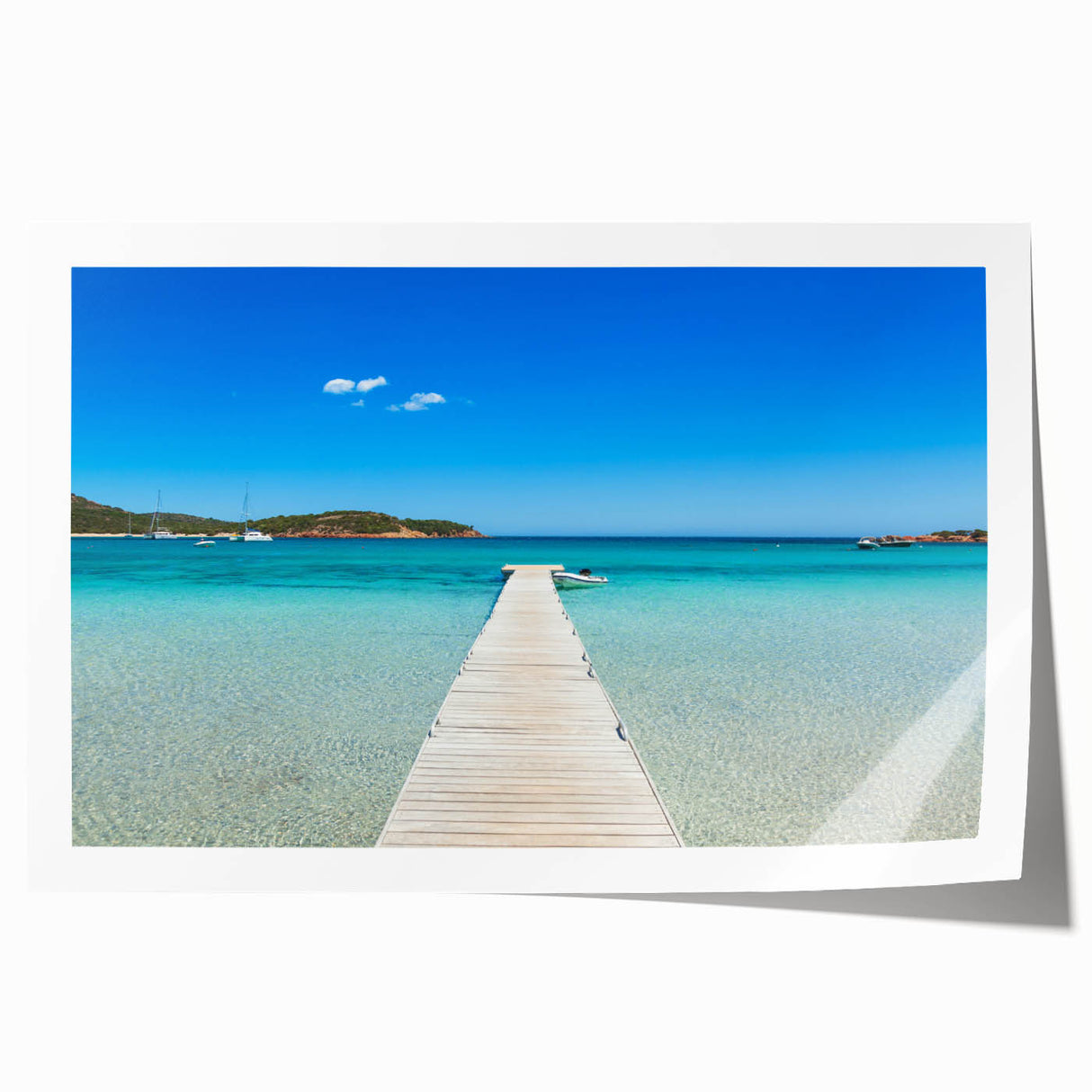Extra large rolled print depicting a vibrant Corsican landscape with vivid floral elements, ideal for art wall dining room.