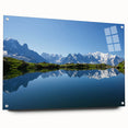 Acrylic print of the French Alps in muted earth tones, suitable for bedroom or dining room decor.