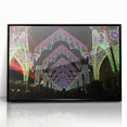 Large abstract wall art depicting the Lyon cityscape in muted gray and blue tones, framed in black acrylic.