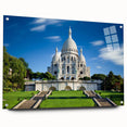 Acrylic print of Paris scenery with muted blue and gray tones, suitable for bedroom or dining room decor.