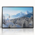 Large abstract wall art depicting a Bavarian landscape in muted earth tones on a framed acrylic.