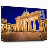Acrylic print of Berlin scenery in muted gray and blue tones, suitable for bedroom or dining room decor.